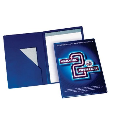 Nickel Clip Vinyl Notepad Folder w/ Boomerang Pocket & Ruled Pad (11" x 8-1/2" Sheet Size)