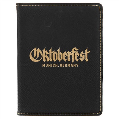 Passport Holder, Black Faux Leather