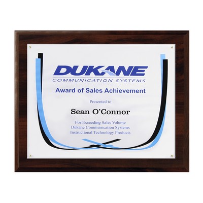 Certificate/Overlay Walnut Finish Plaque for 8 1/2 "x 11" Insert with Mailer Box