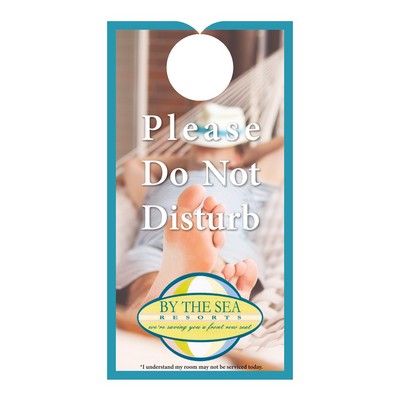 Plastic Door Hanger | 3 1/2" x 6 3/4" | .015" White Durable Plastic | Top Slit & Hole | Full Color