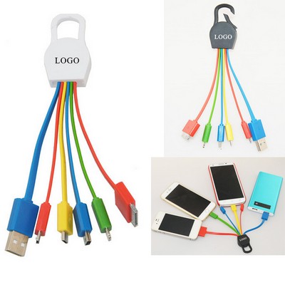 5 in 1 Multi Charge Cable with keytag