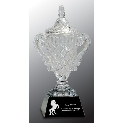 12 3/4" Crystal Cup on Black Pedestal Base