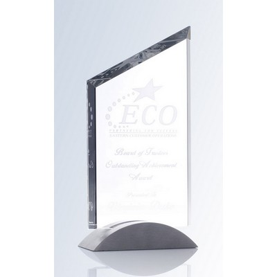 Crystal Sail Award with Aluminum Base, 5"x10"