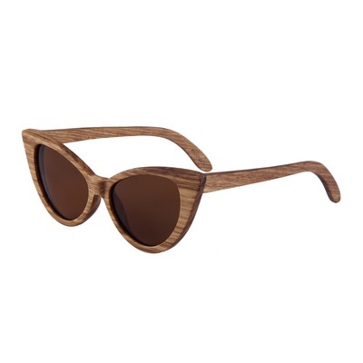 Zebra Wood Sunglasses - Brown Polarized Lenses - Zebra Wood Frames