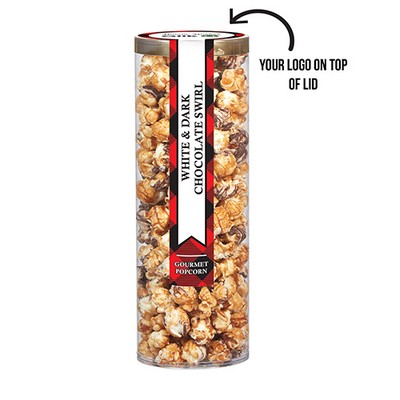 Executive Popcorn Tube - White & Dark Chocolate Swirl Popcorn