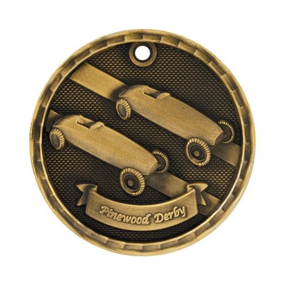 2" 3D Pinewood Derby Medal