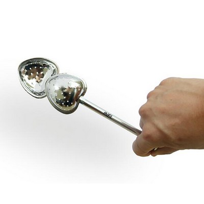 Stainless Steel Push Style Heart Shape Tea Strainer