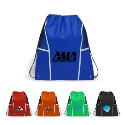 Non Woven Drawstring Backpack with Mesh Panels