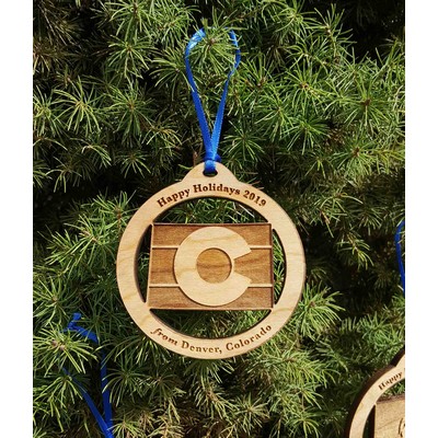 3.5" - Colorado Customizable Hardwood Ornaments