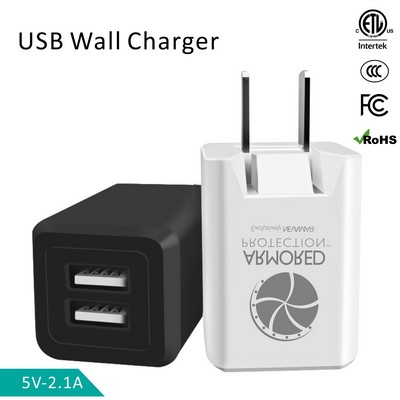 Dual Port USB Wall Charger AC Adapter