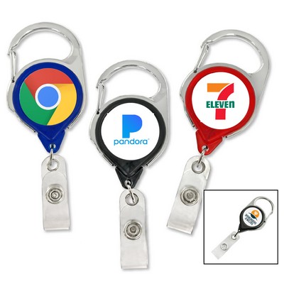 Premium Round 2 Sided Round Carabiner Badge Reel