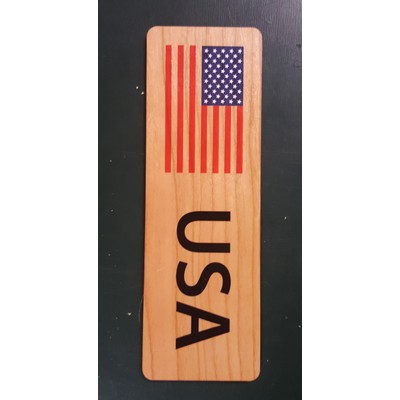 2" x 5.75" - USA Flag Hardwood Bookmarks