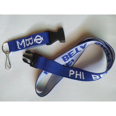 Polyester Lanyard with jacquard weaved imprint