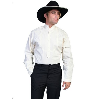 Men's Solid Shirt w/High Collar