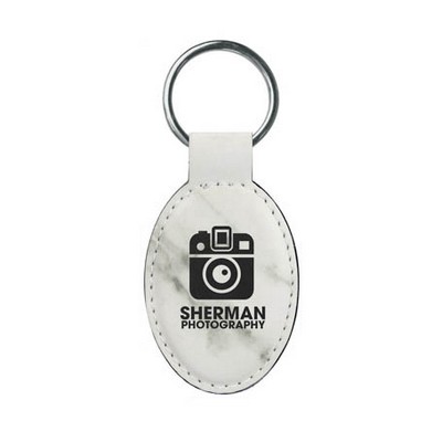 Leatherette Oval Keychain