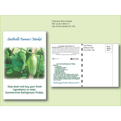 Cucumber Seed Packet - Postcard Mailer Size (4" x 6.5")