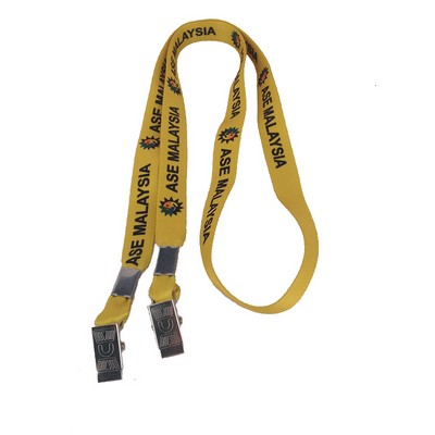 1/2" Lanyard with Double Bulldog Clip