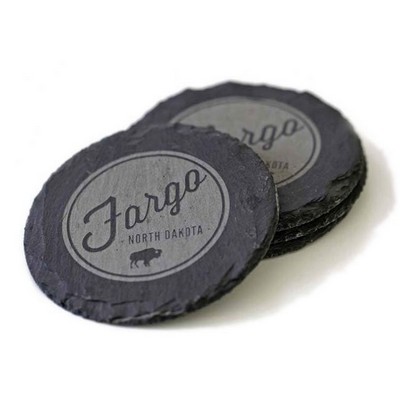 Slate Round Natural Coaster (Set of 4)