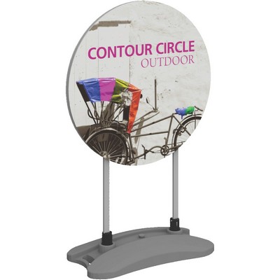 Contour Double-Sided Outdoor Sign Circle w/Fillable Base