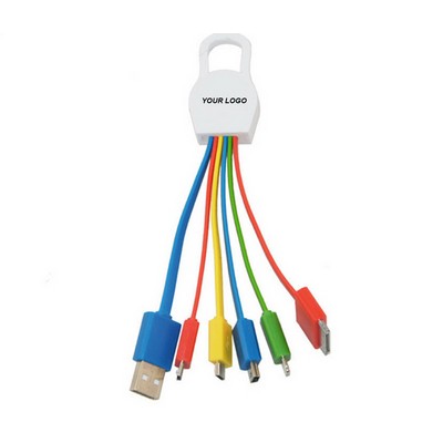 5 in 1 Multi Charge Cable with keytag