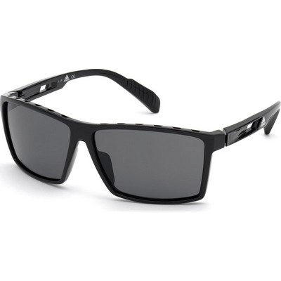 Adidas® Men's Shiny Black/Smoke Gray Polarized Sunglasses