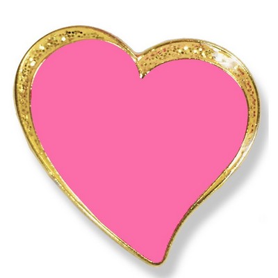 ¾" Sparkle Modern Pink Heart Lapel Pin