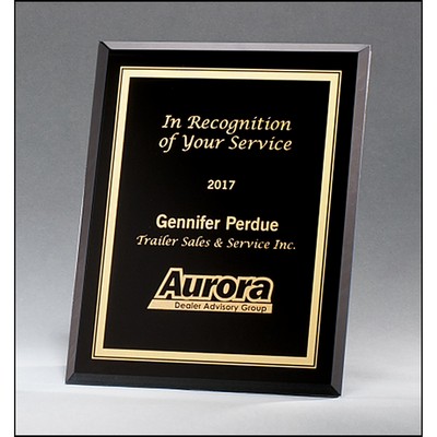 Black Glass Plaques with Gold Borders (7"x9")