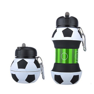 550 ML Soccer Ball Shaped Sports Water Bottle Collapsible