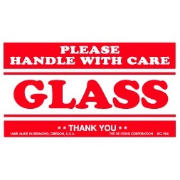 Handle With Care, Glass Paper Labels - 3" x 5"