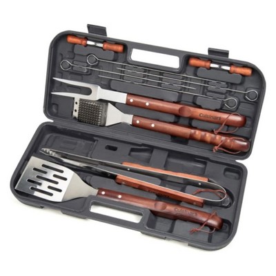 Cuisinart Outdoors 13 Piece Wooden Handle Grill Tool Set