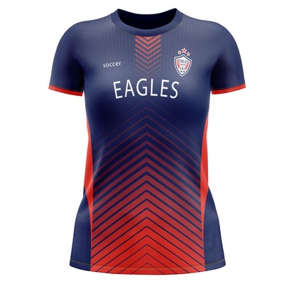 Women's Custom Full Sublimation Soccer Jersey - Interlock Fabric