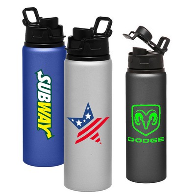 Aluminum Water Bottles - 25 Oz. Sports Bottle w/ Snap Lid