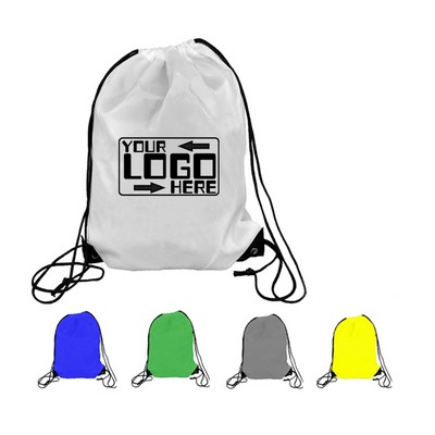 Sport Polyester Promotional Logo Custom Drawstring Tote