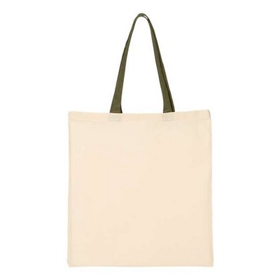 Q-Tees™ Economical Tote w/Contrast-Color Handles