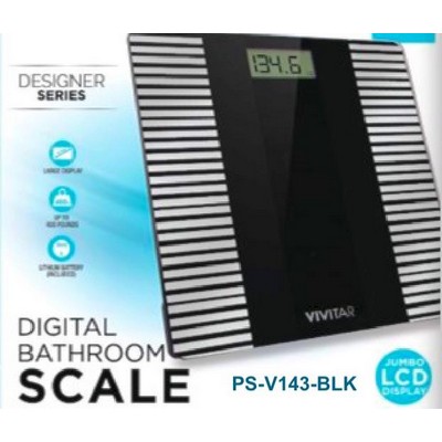 Vivitar® Black Designer Bathroom Digital Scale