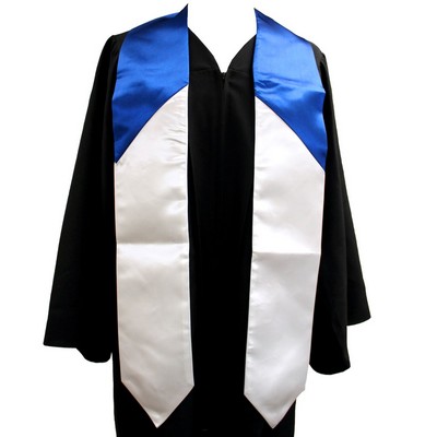 Royal/White 72" Graduation Stole 2-pc Construction