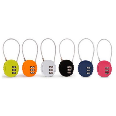 3 Digit Cable Combination Password Padlock