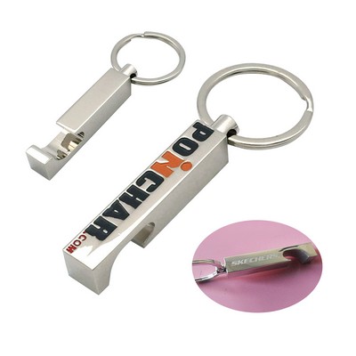 Rectangular Metal Bottle Opener Keychain