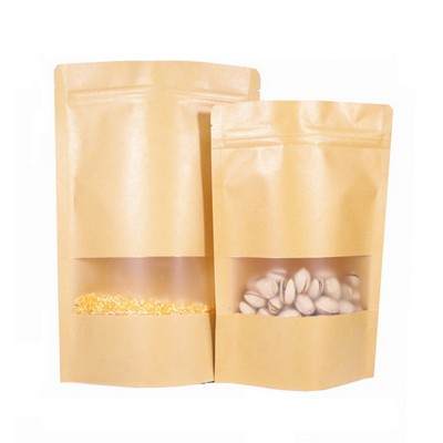 Zip Lock Kraft Paper Bag with Transparent Window