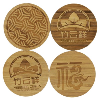 Non-slip Round Bamboo Coaster