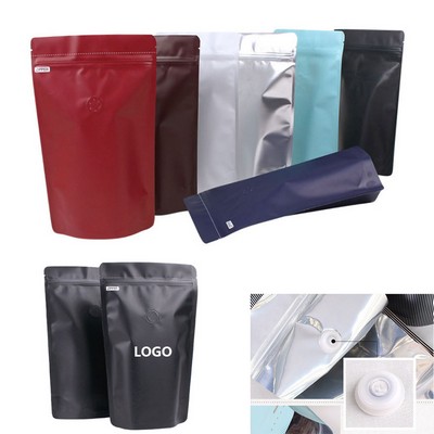 Zipper Pouch Coffee Bag With Valve One Way Degassing