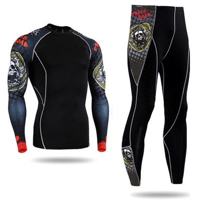 Compression Long Sleeve Sports Shirt & Pants Set