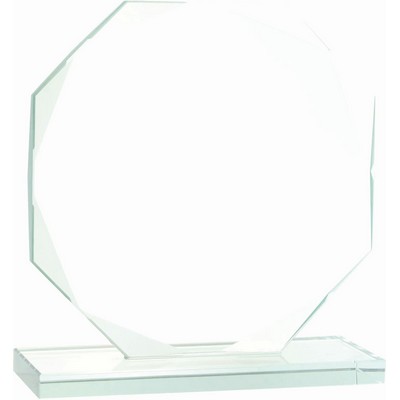 6" Octagon Jade Glass Award