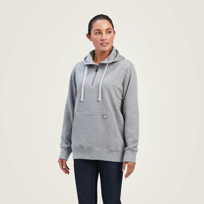 Ariat® Women's Heather Gray Rebar® Skill Set ½ Zip Hoodie