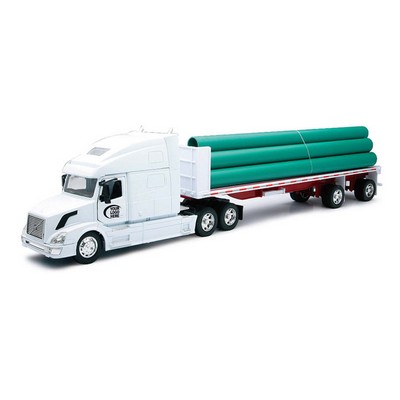 1:32 Scale Volvo VN-780 Flatbed Trailer with Long Pipe (u)