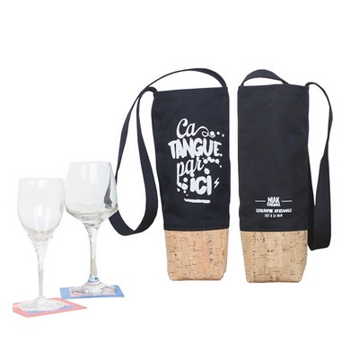 Reusable Single Bottle Wine Tote Bag With Handles