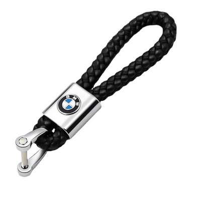 Braided Leatherette Auto Logo Key Chain