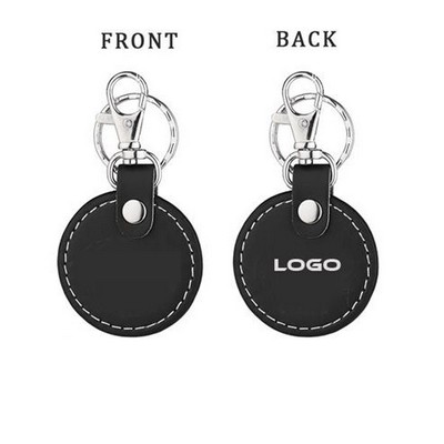 Leatherette Round Key Chain