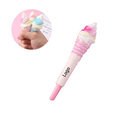 2 in 1 Ice Cream Ball Pen and Squeeze Toy