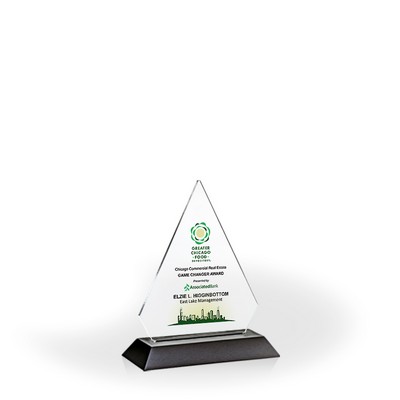 Brilliant Diamond Award with Black Wood Base, Small - UV Print